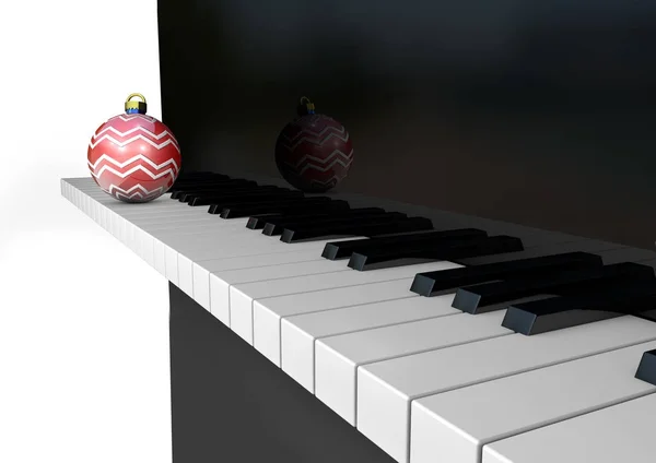 Pianoforte e Bauble illustrazione — Foto Stock