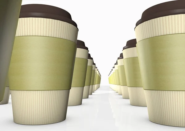 Takeaway Coffee cups 3D render — Stock Photo, Image