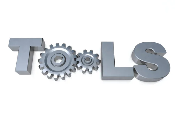 Tools lettering made up of gears — Stock Photo, Image