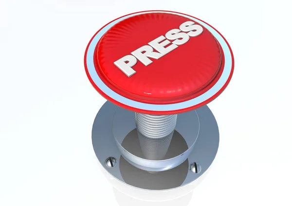 Botón Prensa Render —  Fotos de Stock