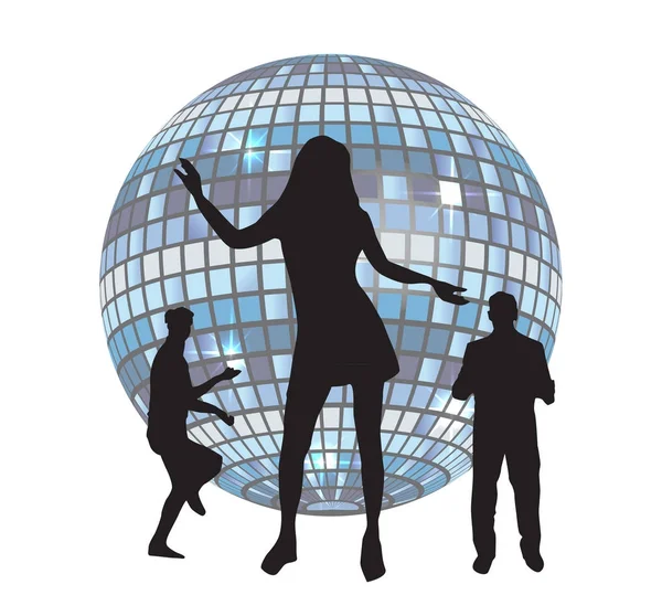 Disko topu ve dans eden kız — Stok fotoğraf
