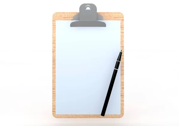 Clip Board Con Penna — Foto Stock