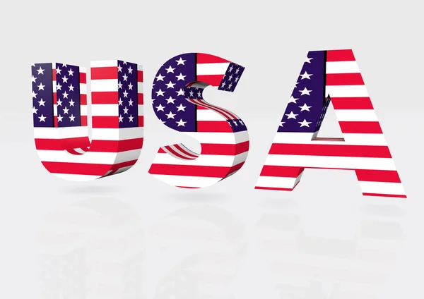 USA 3d render met vlag — Stockfoto