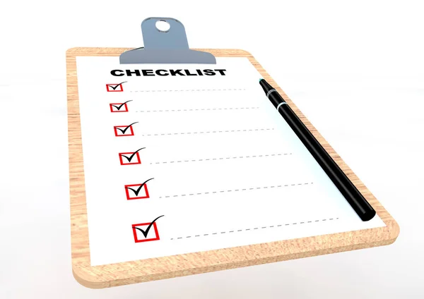 Clip board Check list pen — Stock Photo, Image