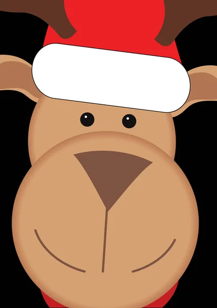 Rudolph with santa hat — Stock Photo, Image