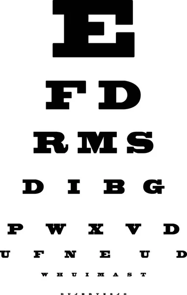 Augendiagramm mit immer kleiner werdenden Buchstaben — Stockfoto