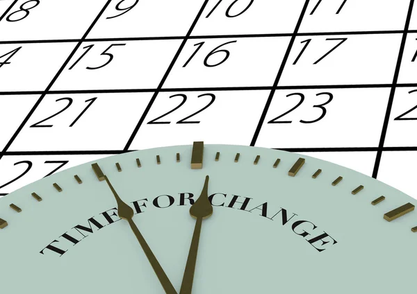 Hora da mudança de relógio e calendário — Fotografia de Stock