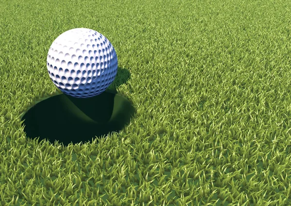 Гольф Мяч Зеленом — стоковое фото