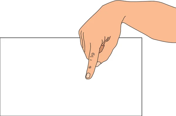 ポインティング指の空白のページ — ストック写真