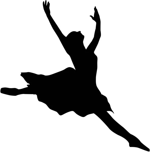 Silhouette Danseuse Ballet Sur Blanc — Photo