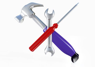 Çekiç tornavida anahtarı 3d render