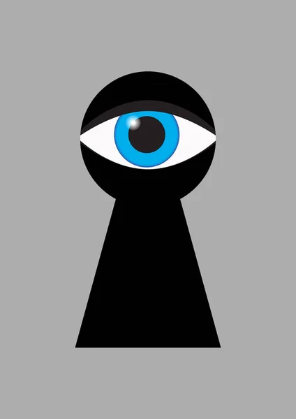 Eye through keyhole illustration — Stock Photo, Image
