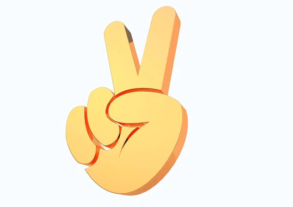 Victory Sign Render — Stockfoto