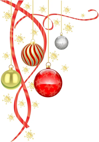 Christmas Baubles Illustratie Wit — Stockfoto