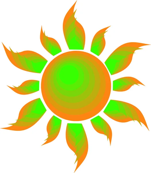Graphic sun symbol on white — Stock Photo, Image