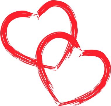 Beyaz arkaplanda 2 kalp