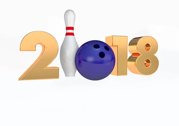 2018 Bowling Golyó Pin Kód — Stock Fotó