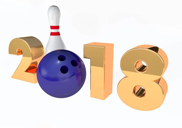2018 Bowlingball Und Anstecknadel — Stockfoto