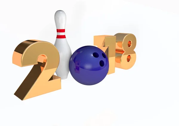 2018 Bowlingklot Och Pin — Stockfoto