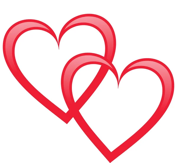 Two Hearts Interlocking Illustration — Stock Photo, Image