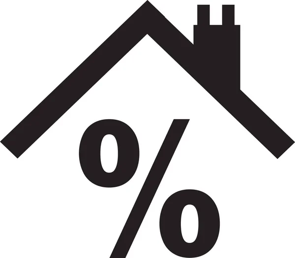 Huis Dak Met Percentage Teken — Stockfoto