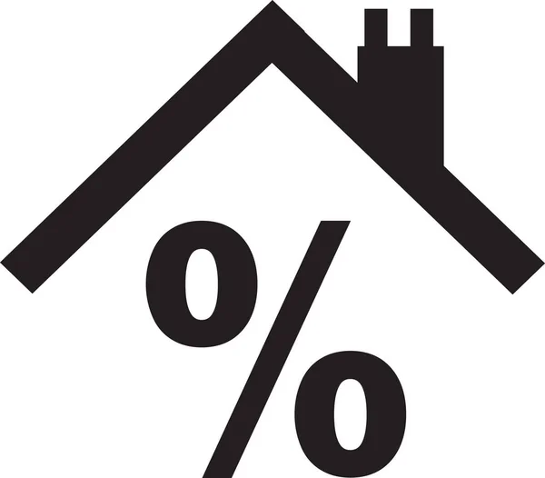 Крыша Дома Процентным Знаком — стоковое фото
