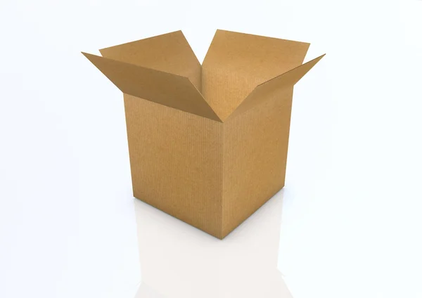 Картонная Коробка Рендеринг — стоковое фото
