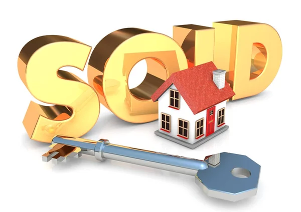 Sold House Key Render — Stock Photo, Image