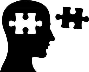 Jigsaw baş konsept illüstrasyon