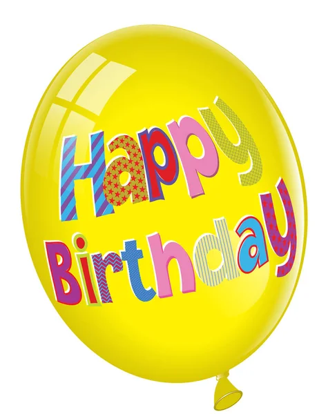 Happy birthday balloon on white — Stock Photo, Image