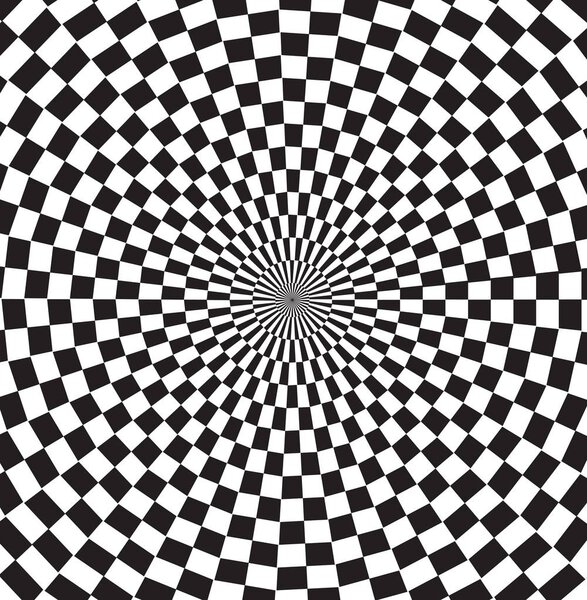 Black and white hypnotic pattern