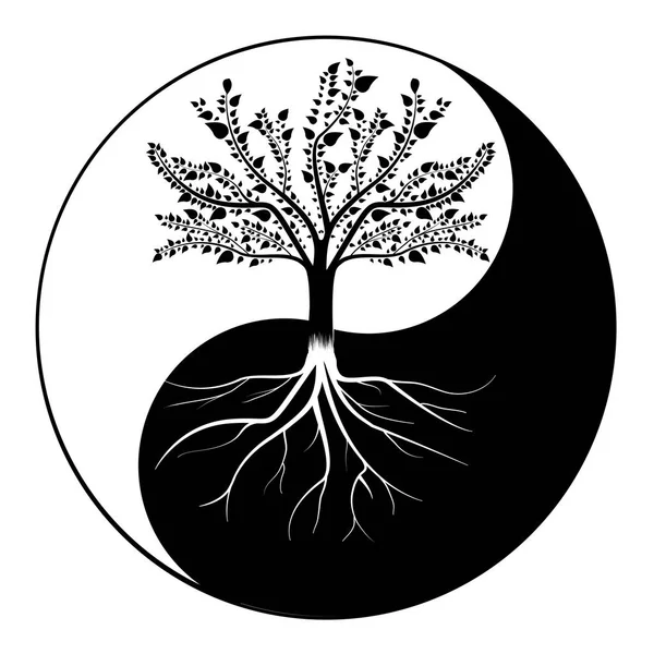 Logotipo Yin Yang Tree —  Fotos de Stock