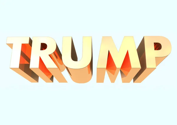 Trump Lettering Gold Render — Stock Photo, Image