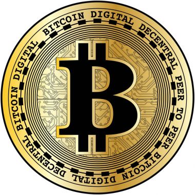 Beyaz arka planda bitcoin