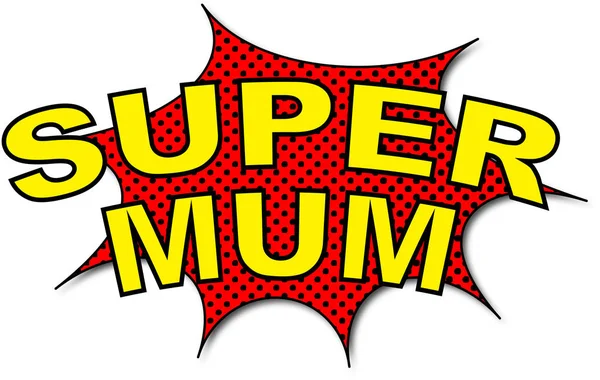 Super Mum cartoon style