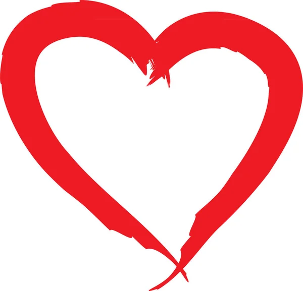 白地赤ベクトルグランジの心臓 — ストック写真