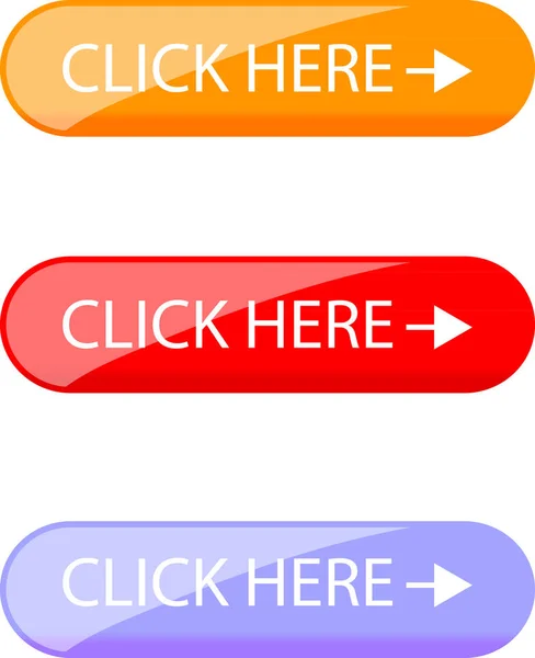Haga clic aquí botones con flecha —  Fotos de Stock