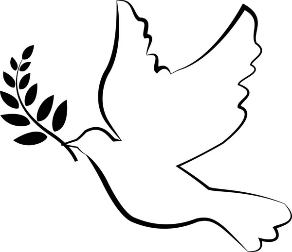 Символ голубя с оливковой ветвью — стоковое фото