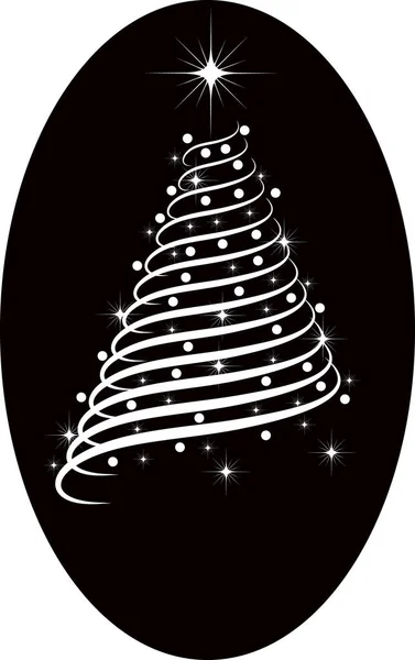 Ilustración de silueta de árbol de Navidad —  Fotos de Stock
