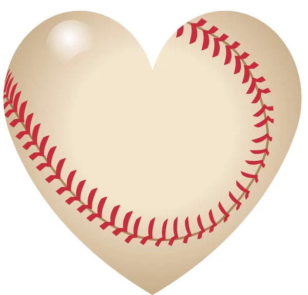 Baseball Heart valkoisella taustalla — kuvapankkivalokuva