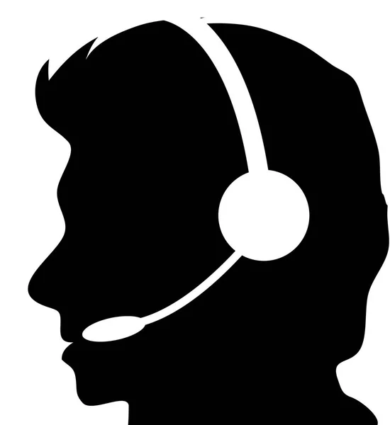 Call center silhuett person med mikrofon och headset — Stockfoto