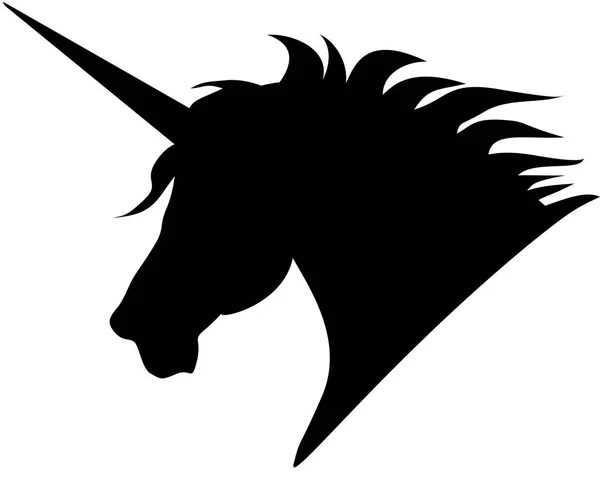 Einhorn-Silhouette auf Weiß — Stockfoto