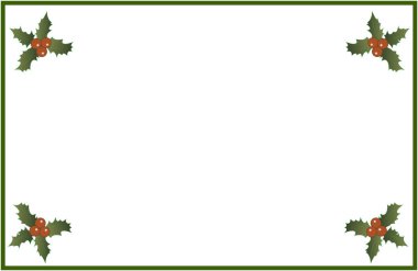 Noel mesajı için çobanpüskülü köşeli sınır