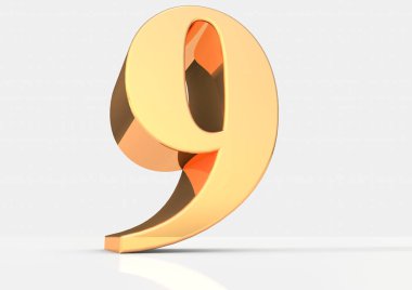 Sayı 9 3d render