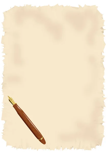 Περγαμηνή Εικονογράφηση Στυλό — Φωτογραφία Αρχείου