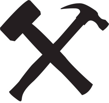 Çapraz çekiç silueti çizimi