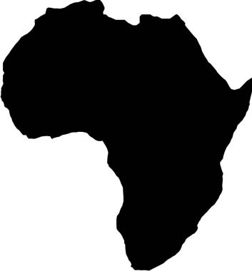 Beyaz üzerine Afrika silueti