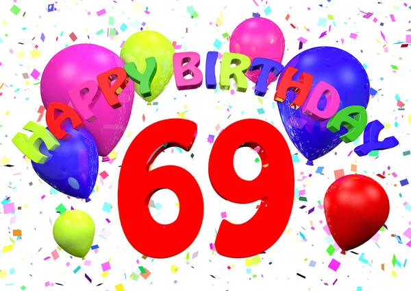 69生日快乐3D — 图库照片