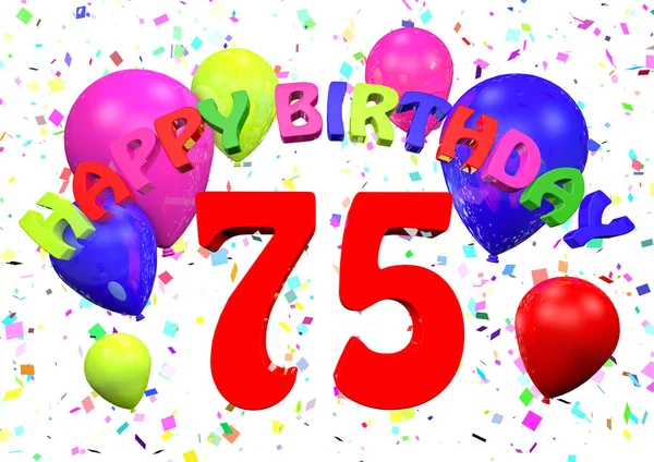 75生日快乐3D — 图库照片