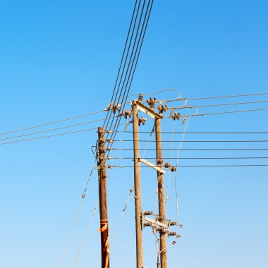 Umman elektrik kablo ahşap pilon enerji ve geçerli satır 